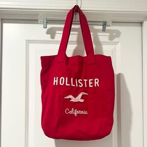 Hollister Vibrant Red Canvas Tote